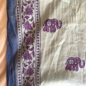 Accessories - Blue and purple elephant scarf, 100% cotton Accessories - Blue and purple elephant scarf, 100% cotton